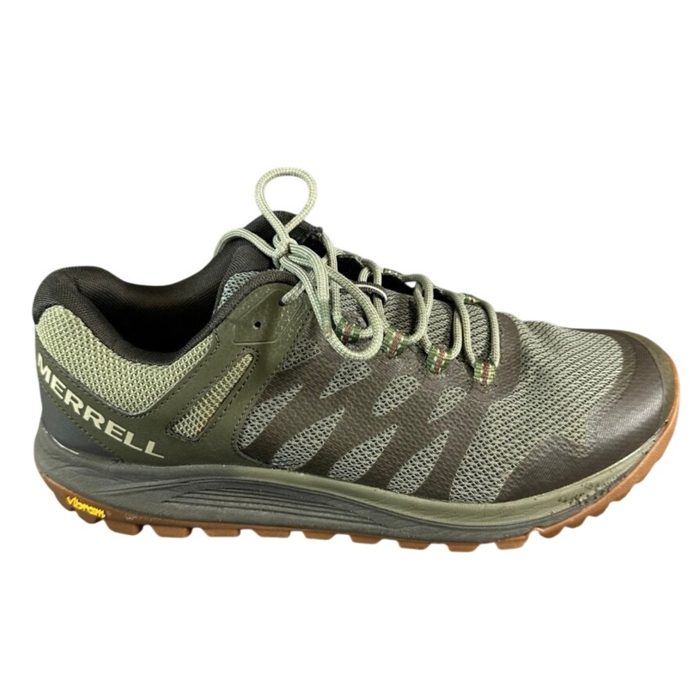 Merrell Nova 2 Mens Olive Green Lichen Mesh Vibram Trail Hiking Shoes Size 10